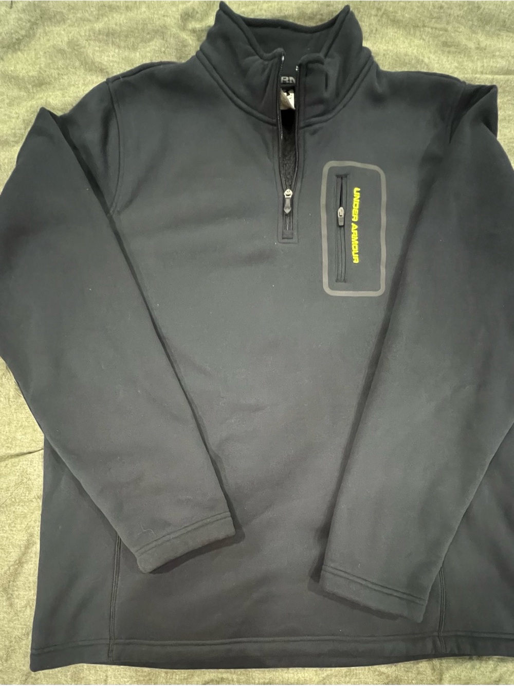 Under Armour Men's Black Performance Quarter-Zip Jacket with Yellow Logo